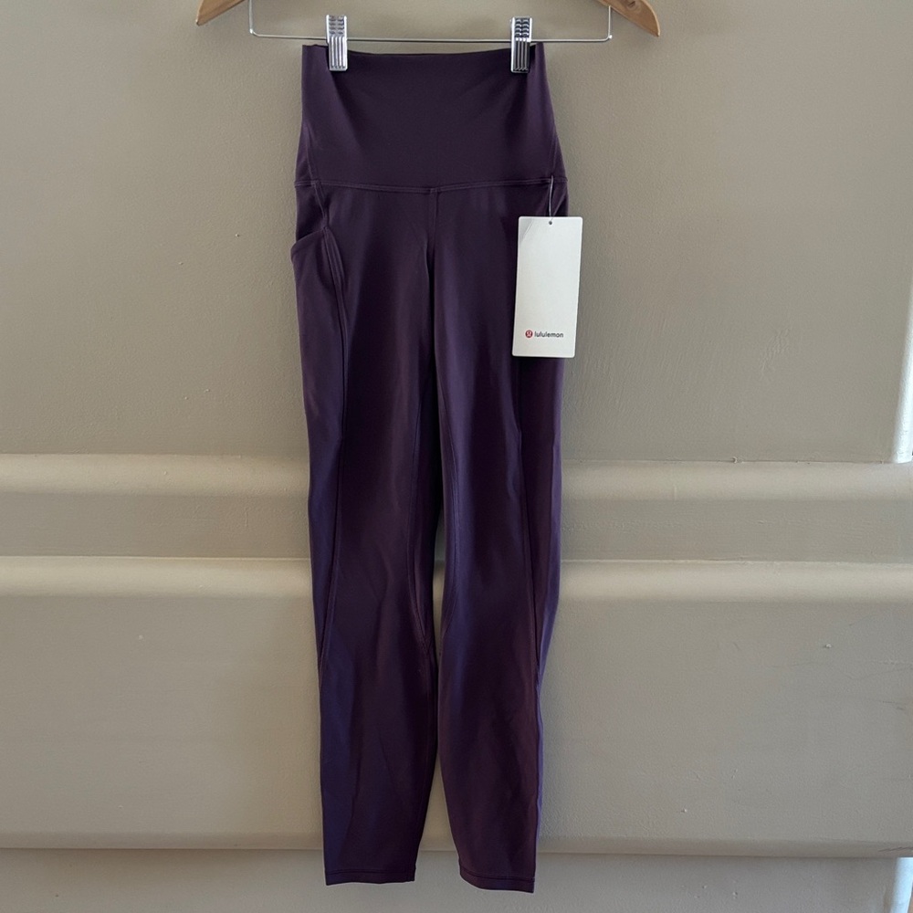 Lululemon Align HR Pant 25” Leggings. Pockets. Grape Thistle. Size 2. NWT.